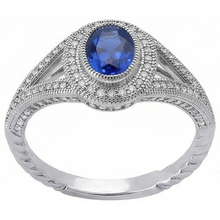 Sri Lankan Sapphire Natural Earth Mined Diamonds White Gold Anniversary Ring 3.51 Ct.