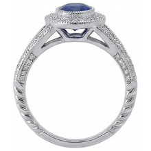 Sri Lankan Sapphire Natural Earth Mined Diamonds White Gold Anniversary Ring 3.51 Ct.