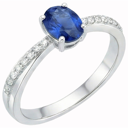 Natural Sapphire Ring 2.30ct - White Gold 14K