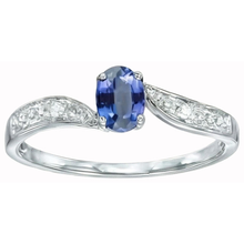 Sri Lankan Sapphire Oval Natural Earth Mined DIAMOND ( NOT LAB GROWN ) Promise Ring White Gold 14K
