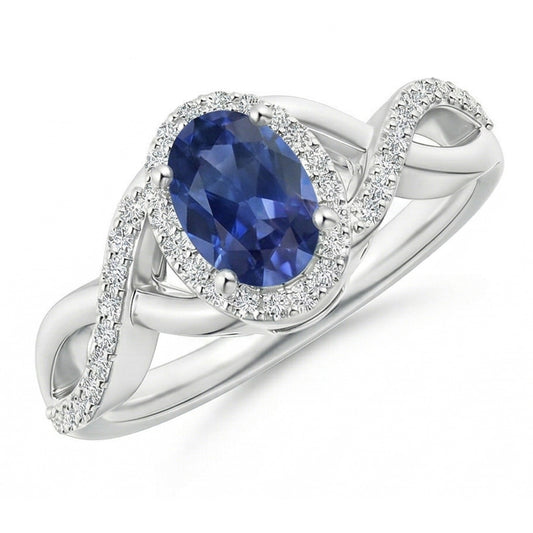 Sri Lankan Sapphire Ring White Gold Round Natural Earth Mined DIAMOND ( NOT LAB GROWN ) Jewellery 1.85 Carats