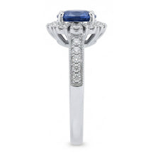 natural round sapphire 3.20ct ring profile view