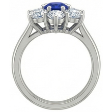 Sri Lankan Sapphire Round Natural Earth Mined DIAMOND ( NOT LAB GROWN ) Ring 4 Carats White Gold 14K
