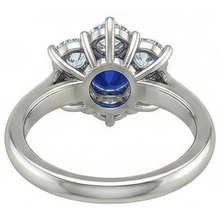 Sri Lankan Sapphire Round Natural Earth Mined DIAMOND ( NOT LAB GROWN ) Ring 4 Carats White Gold 14K