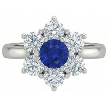 Sri Lankan Sapphire Round Natural Earth Mined DIAMOND ( NOT LAB GROWN ) Ring 4 Carats White Gold 14K