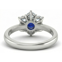 Sri Lankan Sapphire Round Natural Earth Mined DIAMOND ( NOT LAB GROWN ) Ring 4 Carats White Gold 14K
