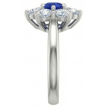 Sri Lankan Sapphire Round Natural Earth Mined DIAMOND ( NOT LAB GROWN ) Ring 4 Carats White Gold 14K