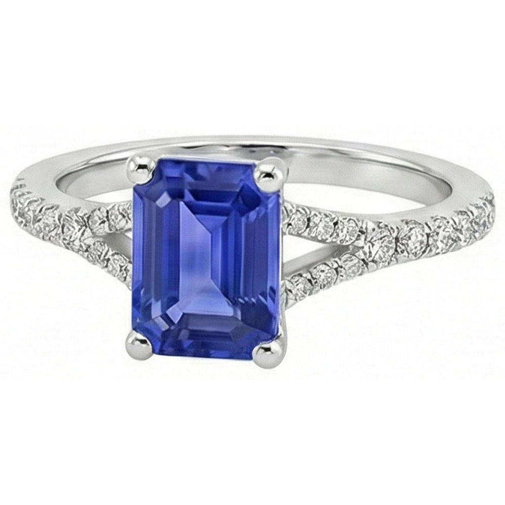 natural emerald sapphire 4ct ring top view