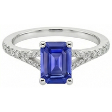 natural emerald sapphire 4ct ring profile view