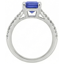 natural emerald sapphire 4ct ring on white background
