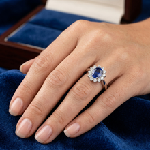 Sri Lanka Blue Sapphire Natural Earth Mined DIAMOND ( NOT LAB GROWN ) Engagement Ring 2.60 Ct White Gold 14K