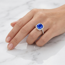 Sri Lanka Blue Sapphire Natural Earth Mined DIAMOND ( NOT LAB GROWN )s 3.30 Ct Ring White Gold 14K