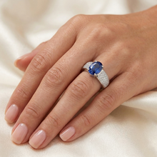 Sri Lanka Blue Sapphire Round Natural Earth Mined DIAMOND ( NOT LAB GROWN )s Ring White Gold 4.40 Carats
