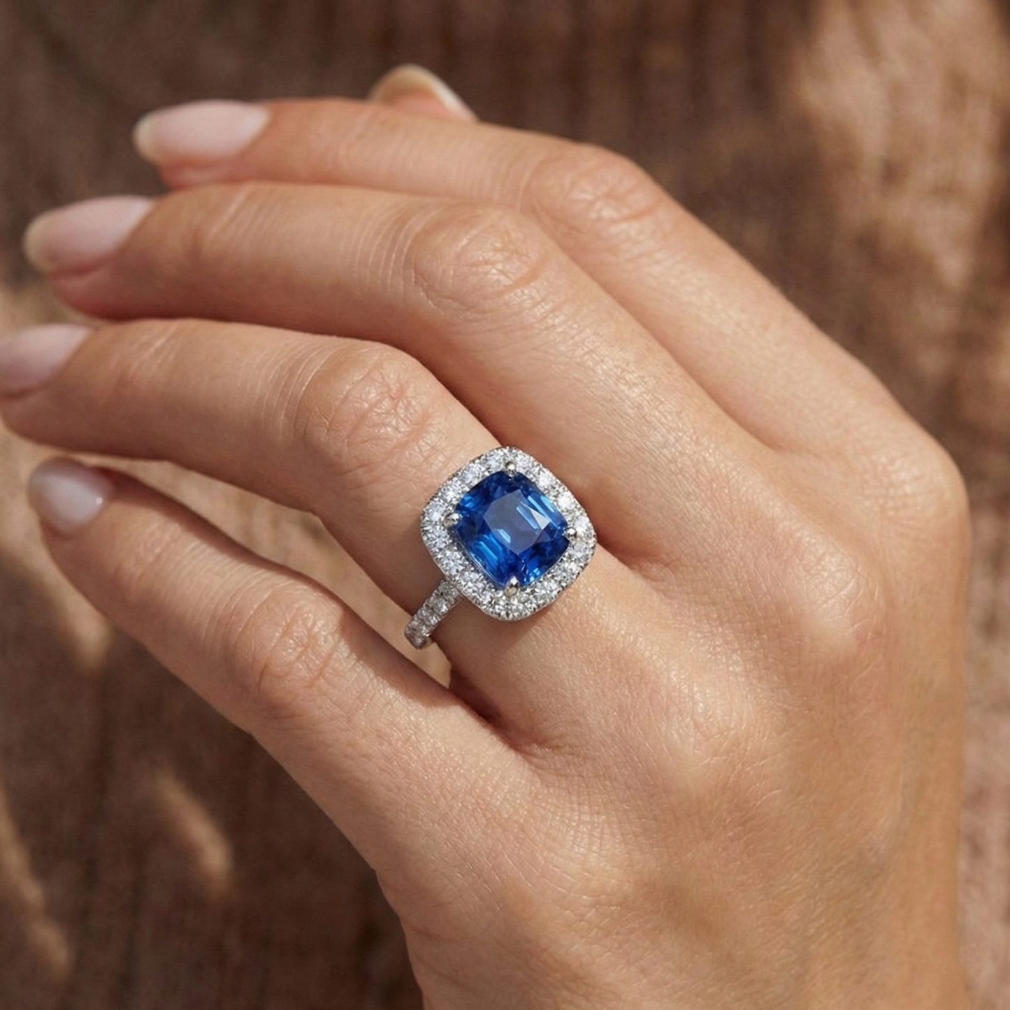 Sri Lanka Sapphire Natural Earth Mined DIAMOND ( NOT LAB GROWN )s Ring Gold White 14K 3.35 Carats