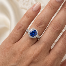 Sri Lankan Sapphire Natural Earth Mined DIAMOND ( NOT LAB GROWN ) Ring White Gold 3.05 Carats Vintage Style