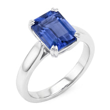 Srilanka Sapphire Solitaire Emerald Anniversary Ring 2.50 Carats