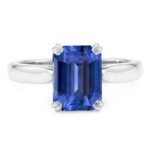 Srilanka Sapphire Solitaire Emerald Anniversary Ring 2.50 Carats