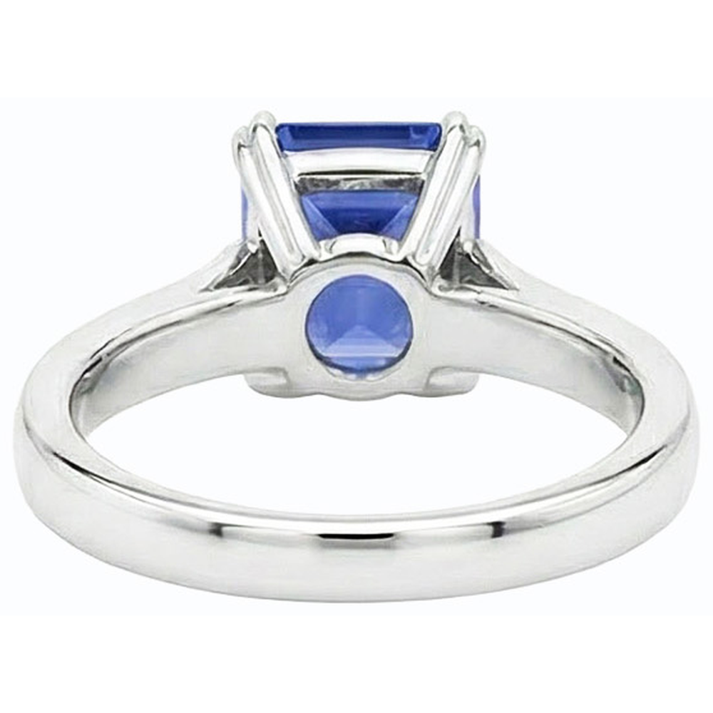 Srilanka Sapphire Solitaire Emerald Anniversary Ring 2.50 Carats