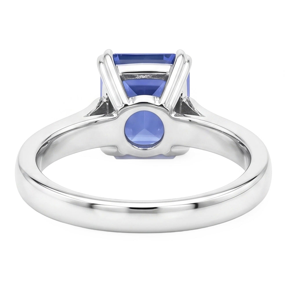 Srilanka Sapphire Solitaire Emerald Anniversary Ring 2.50 Carats