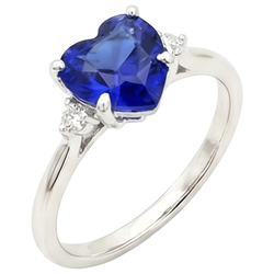 Natural Sapphire Ring 2ct - White Gold 14K
