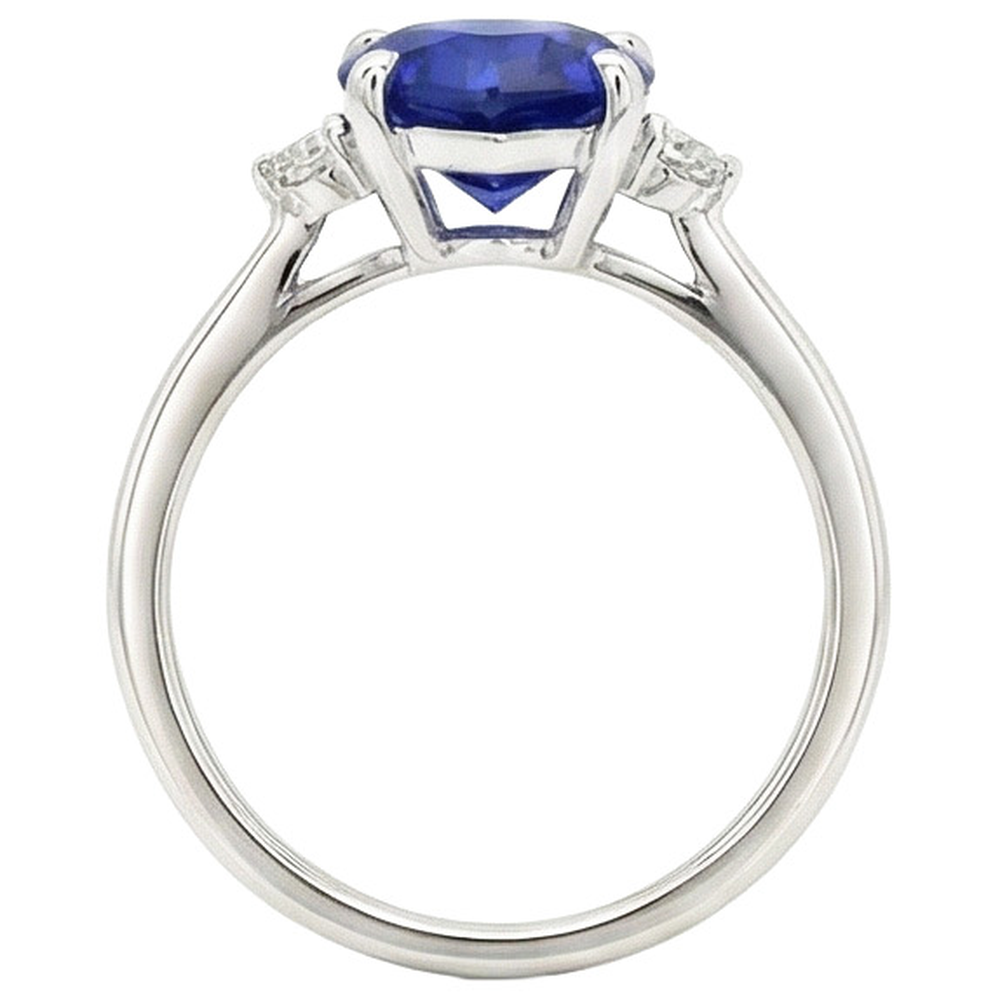 natural heart sapphire 2ct ring profile view