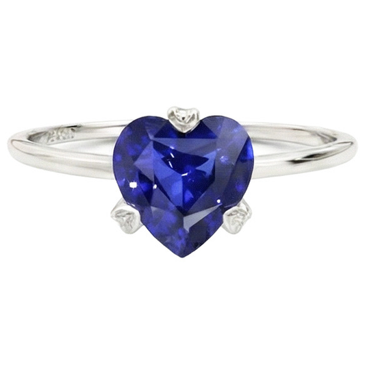 natural heart sapphire 2ct ring side angle