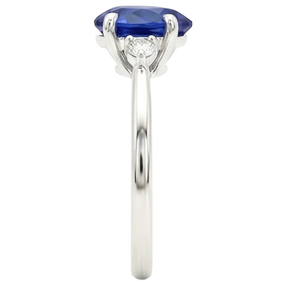 natural heart sapphire 2ct ring top view