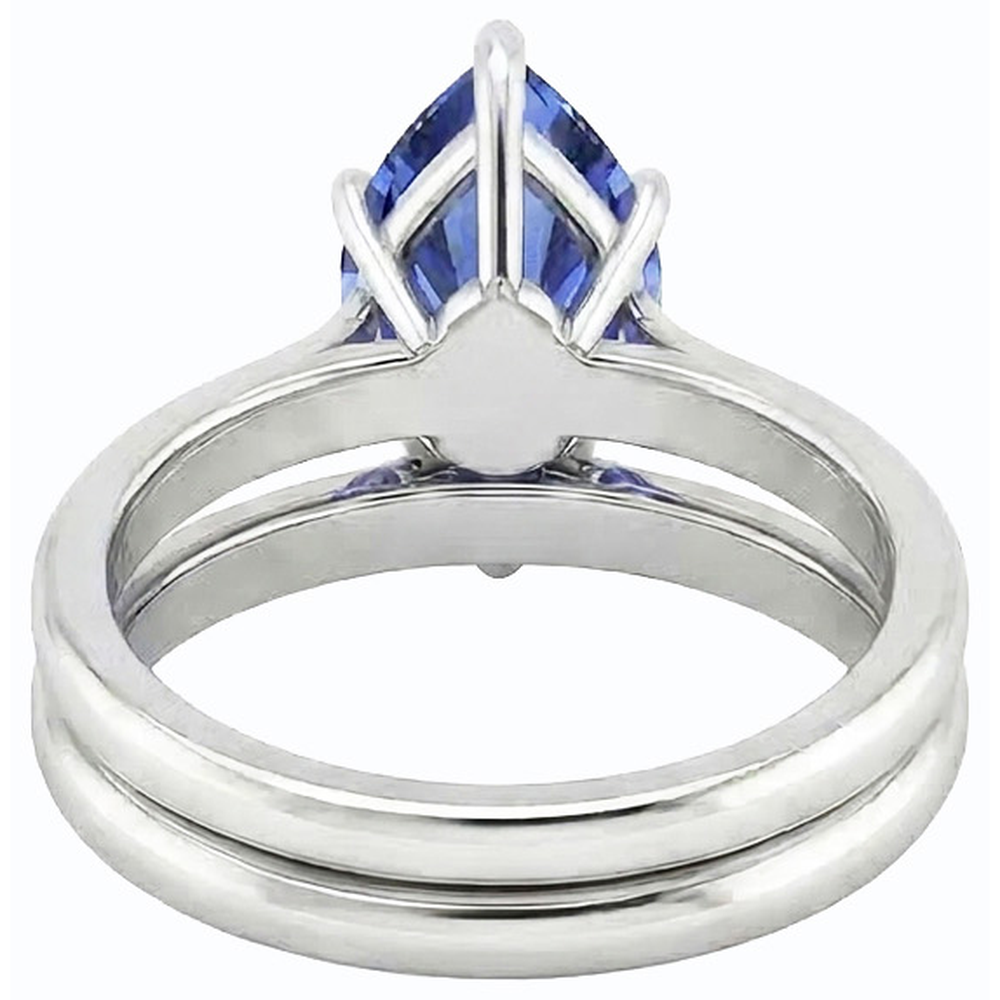 natural pear sapphire 2ct ring side angle