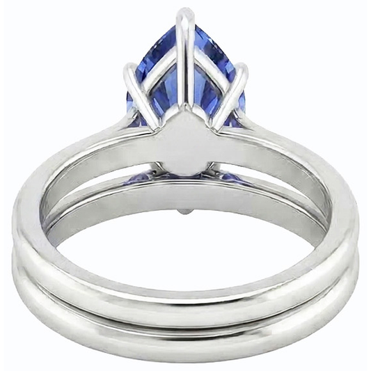 natural pear sapphire 2ct ring side angle