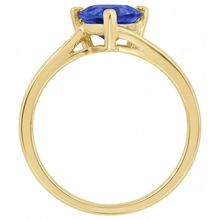 Srilanka Sapphire Solitaire Trillion Shaped Ring 1 Carat Yellow Gold