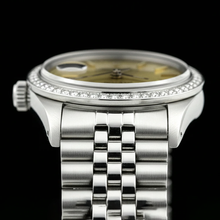Ss Date Just Champagne Stick Dial Rolex Women Watch Jubilee