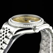 Ss Date Just Champagne Stick Dial Rolex Women Watch Jubilee