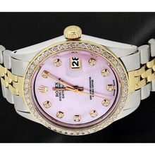 Ss Gold Jubilee Bracelet & Dj Rolex Pink Natural Earth Mined Diamond Dial Bezel Watch QUICK SET