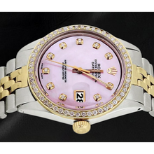 Ss Gold Jubilee Bracelet & Dj Rolex Pink Natural Earth Mined Diamond Dial Bezel Watch QUICK SET