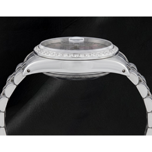 Ss Jubilee Bracelet Rolex Natural Earth Mined Diamond Bezel Gray Roman Dial QUICK SET