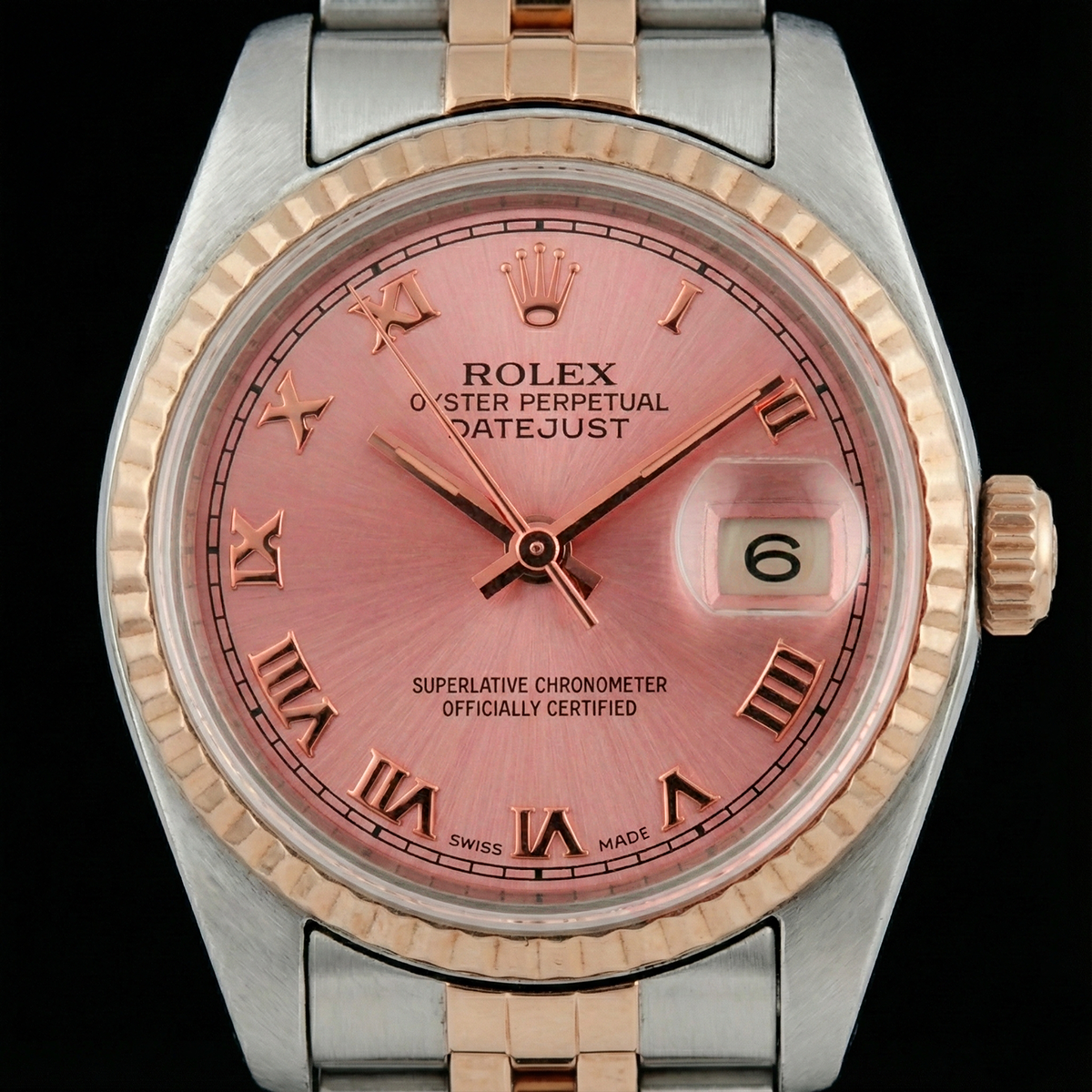 Ss & Gold Jubilee Roman Dial Rolex Datejust Lady Watch Fluted Bezel