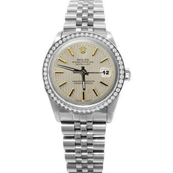 Ss Jubilee Bracelet Natural Earth Mined Diamond Bezel Champange Rolex Date Just Watch QUICK SET