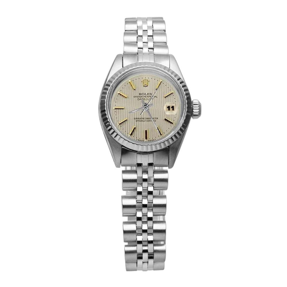 Ss Jubilee Bracelet  Rolex Date Just Women Watch Fluted Bezel