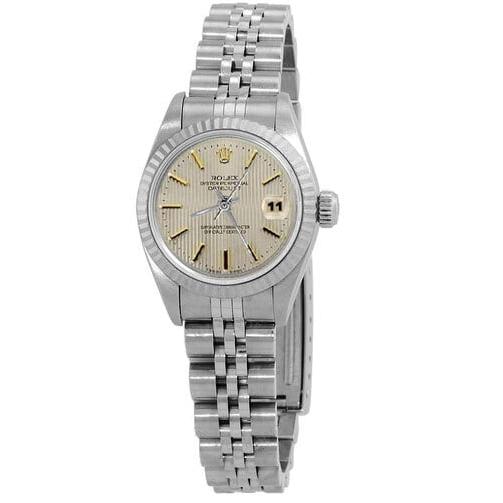 Ss Jubilee Bracelet  Rolex Date Just Women Watch Fluted Bezel