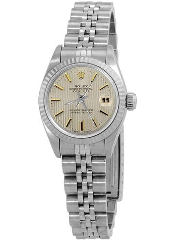 Ss Jubilee Bracelet  Rolex Date Just Women Watch Fluted Bezel