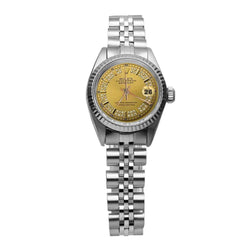 Ss Jubilee Rolex Champagne Dial Datejust Lady Watch Fluted Bezel