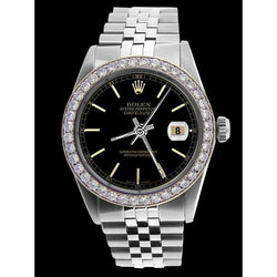 Ss Rolex Jubilee Bracelet Datejust Gents Rolex Black Stick Dial QUICK SET