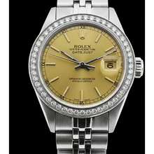Ss Date Just Champagne Stick Dial Rolex Women Watch Jubilee
