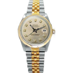 Ss & Gold Rolex Men's Watch Datejust Silver Natural Earth Mined Diamond Dial