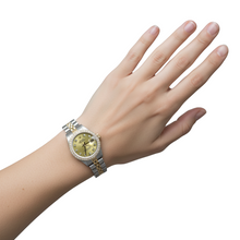 Ss & Gold Bracelet Rolex Datejust Watch Champagne Natural Earth Mined Diamond Bezel P2