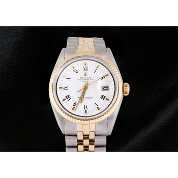 Ss & Gold Jubilee Bracelet Rolex Men Date Watch Roman Dial1
