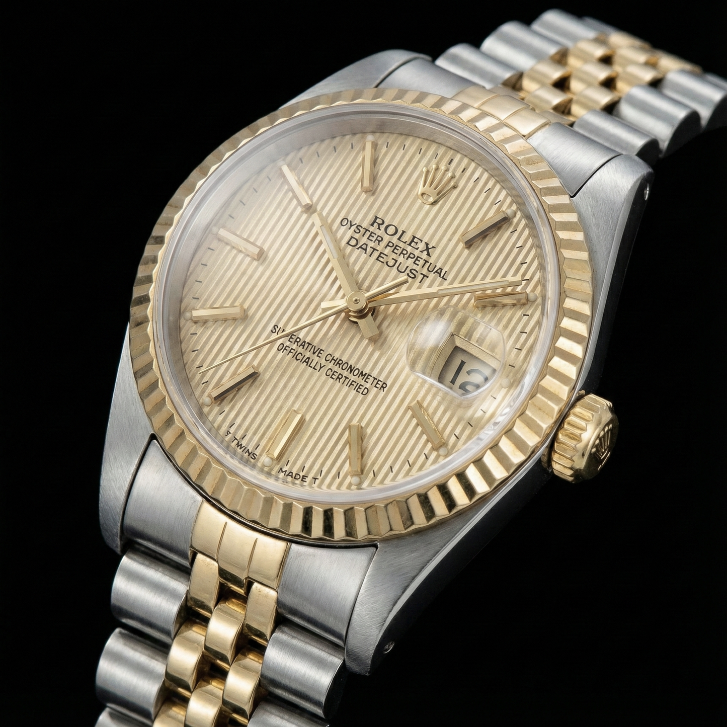 Ss & Gold Jubilee White Stick Dial Datejust Women Watch Rolex