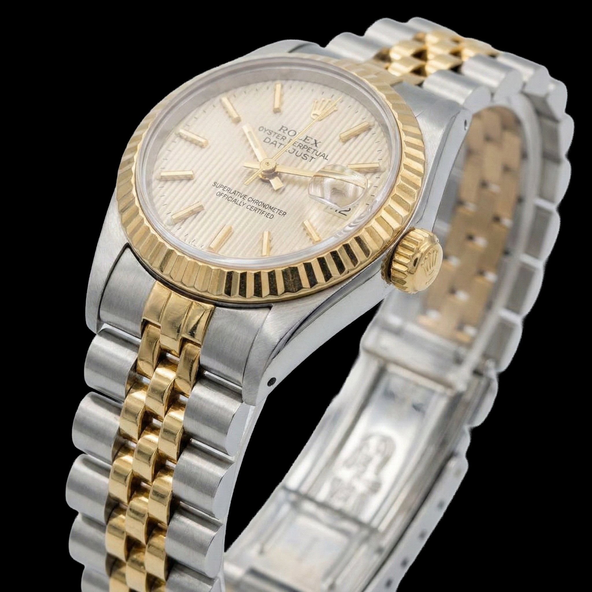 Ss & Gold Jubilee White Stick Dial Datejust Women Watch Rolex