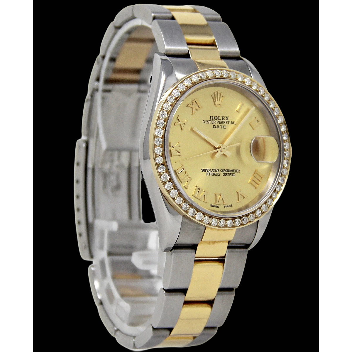 Ss & Gold Ladies Man Rolex Date Series Watch Two Tone