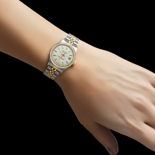 Ss & Gold Rolex Ladies Date Just Watch White Stick Dial Natural Earth Mined Diamond